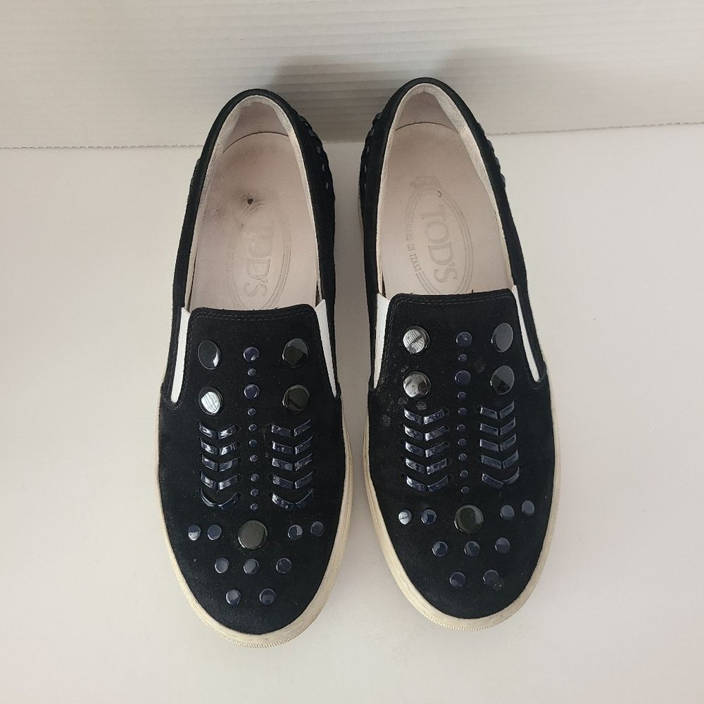 TODS Sportivo XK Pantofola Suede Leather Embellished Sneakers Size 34 | 4
